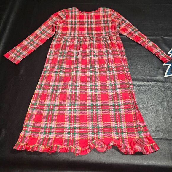 Hanna Andersson Girls Red Green Plaid Nightgown 140 10 Christmas - Picture 2 of 4